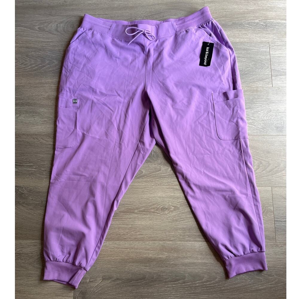 Koi & Beyond Ravi 10-Pocket Cargo Jogger Scrub Pant 3XL NWT Lilac Purple Medical